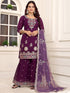 Purple Fox Georgette Silk Pant Suit 192151